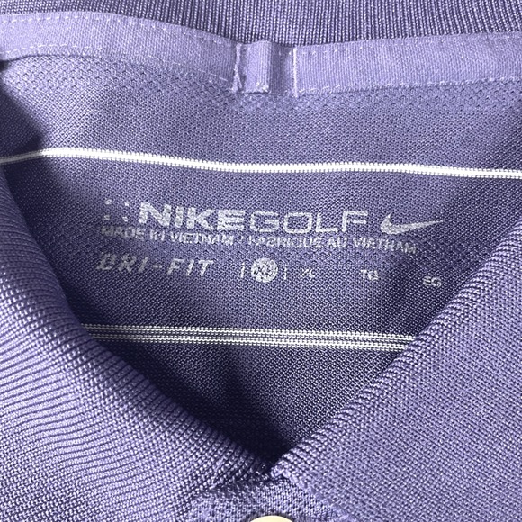Nike‎ Golf Dri-FIT Striped Polo Shirt Mens Size XL Purple Athleisure Activewear - Picture 4 of 7